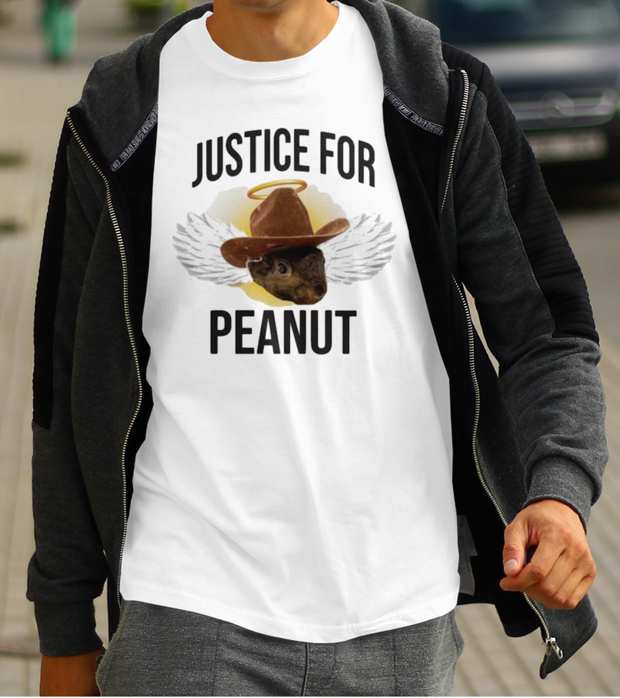 Justice For Peanut Angel Cowboy Wings T-Shirt