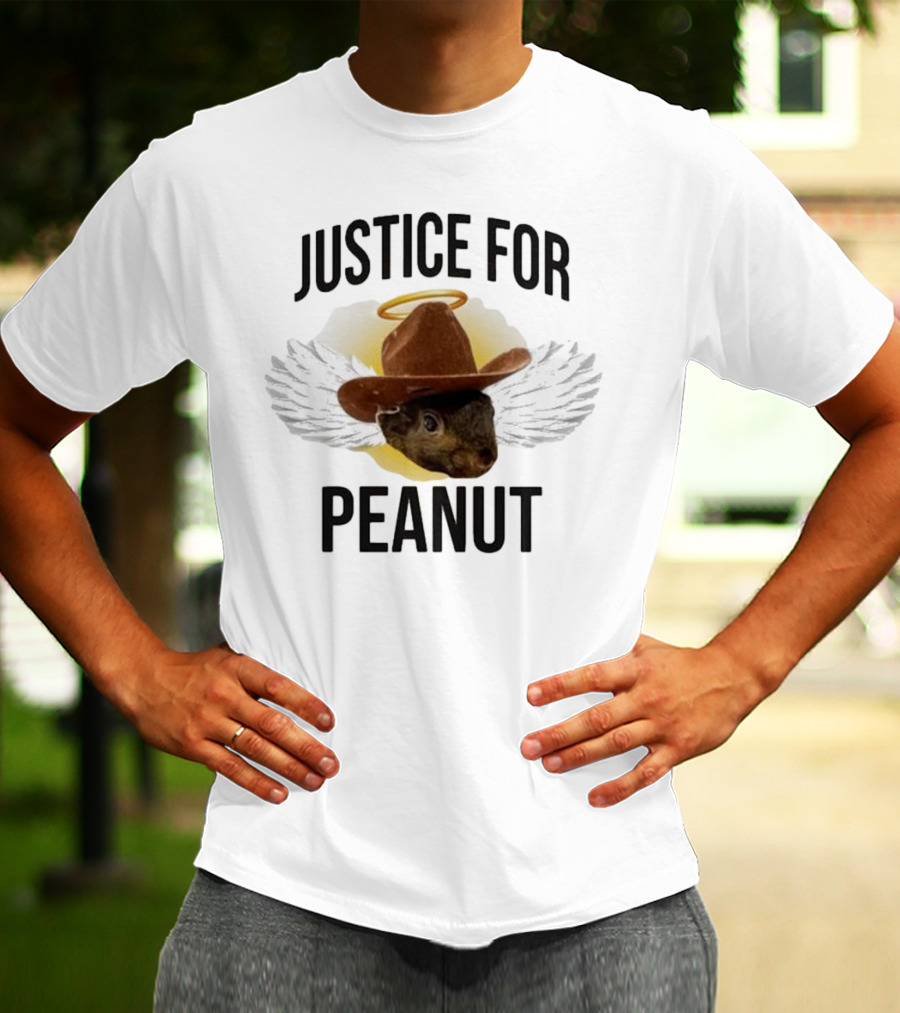 Justice For Peanut Angel Cowboy Wings T-Shirt