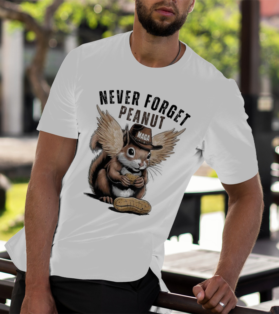 Never Forget Peanut MAGA Squirrel With Peanut T-Shirt