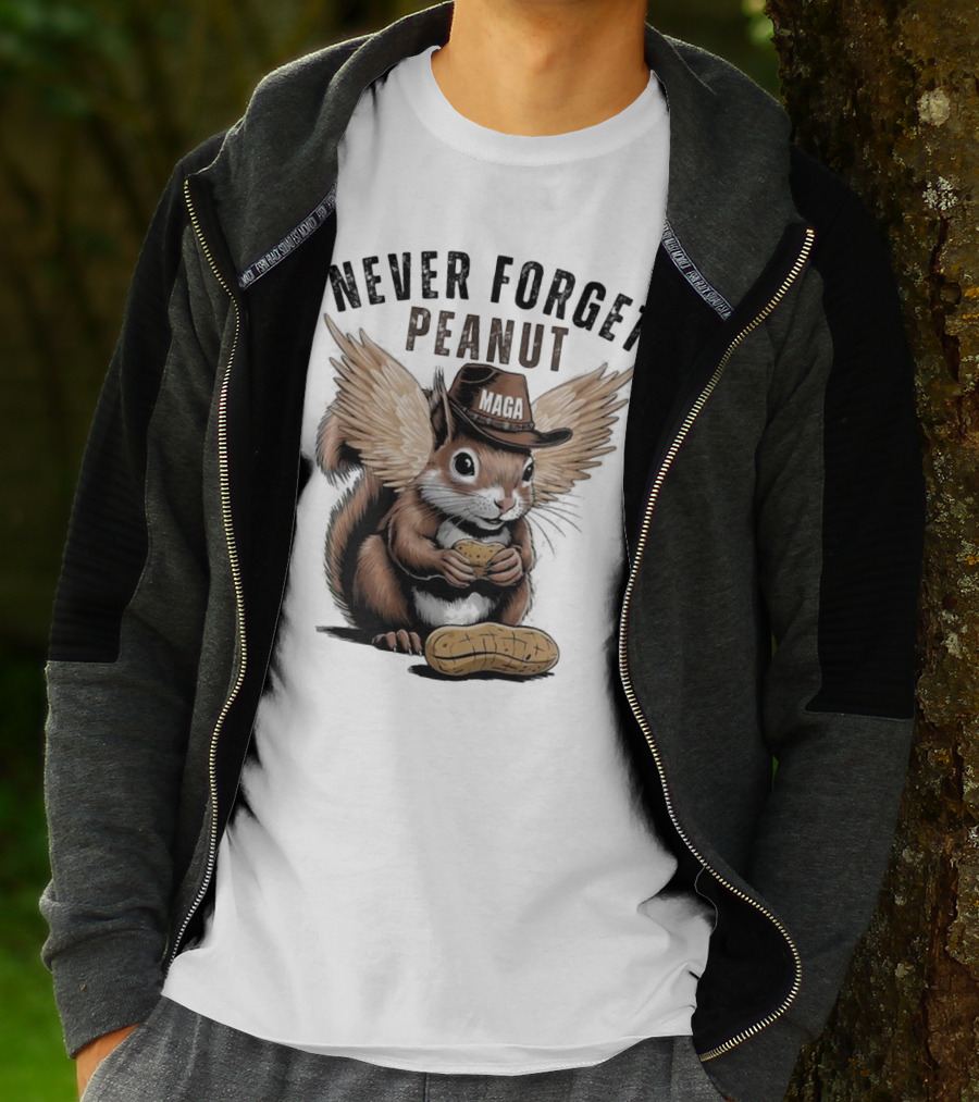 Never Forget Peanut MAGA Squirrel With Peanut T-Shirt
