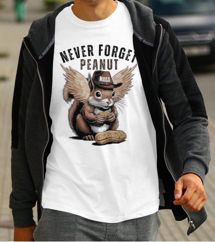 Never Forget Peanut MAGA Squirrel With Peanut T-Shirt