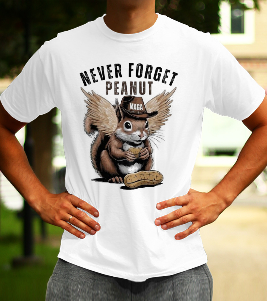 Never Forget Peanut MAGA Squirrel With Peanut T-Shirt