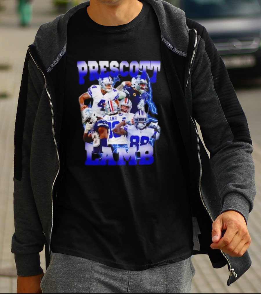 Prescott Lamb Dallas Cowboys Football Stars Collage T-Shirt