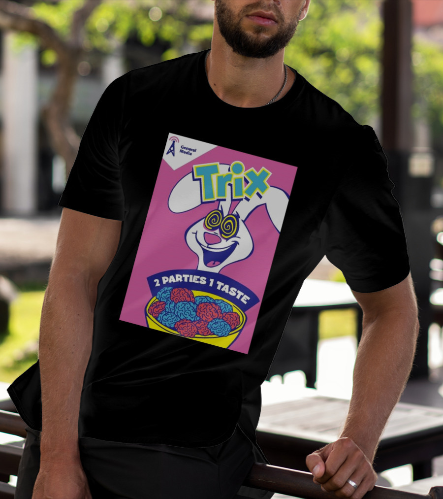 Trix Cereal Bunny With Swirled Eyes And Brain Bowl 2 Parties 1 Taste General Media T-Shirt