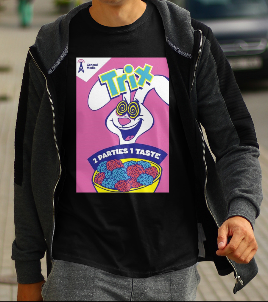 Trix Cereal Bunny With Swirled Eyes And Brain Bowl 2 Parties 1 Taste General Media T-Shirt