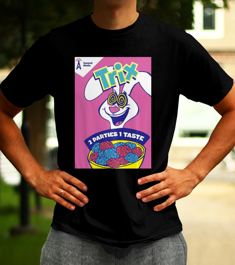 Trix Cereal Bunny With Swirled Eyes And Brain Bowl 2 Parties 1 Taste General Media T-Shirt