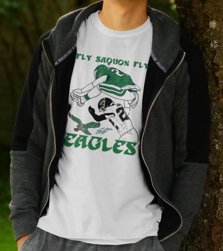 Fly Saquon Fly Eagles Reverse Hurdle Saquon Barkley Jarrian Jones T-Shirt