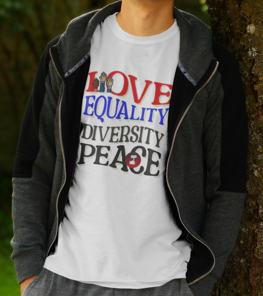 Love Equality Diversity Peace Raised Hands T-Shirt