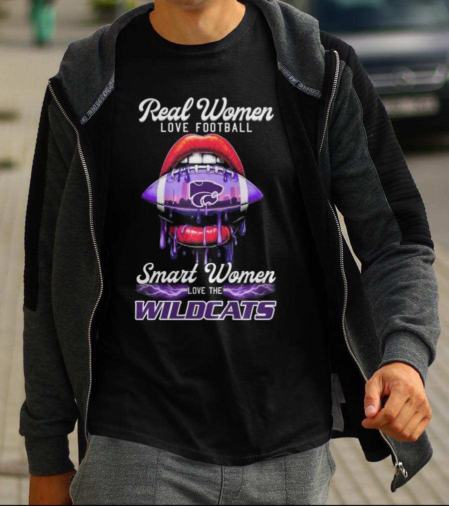 Real Women Love Football Smart Women Love The Kansas State Wildcats T-Shirt