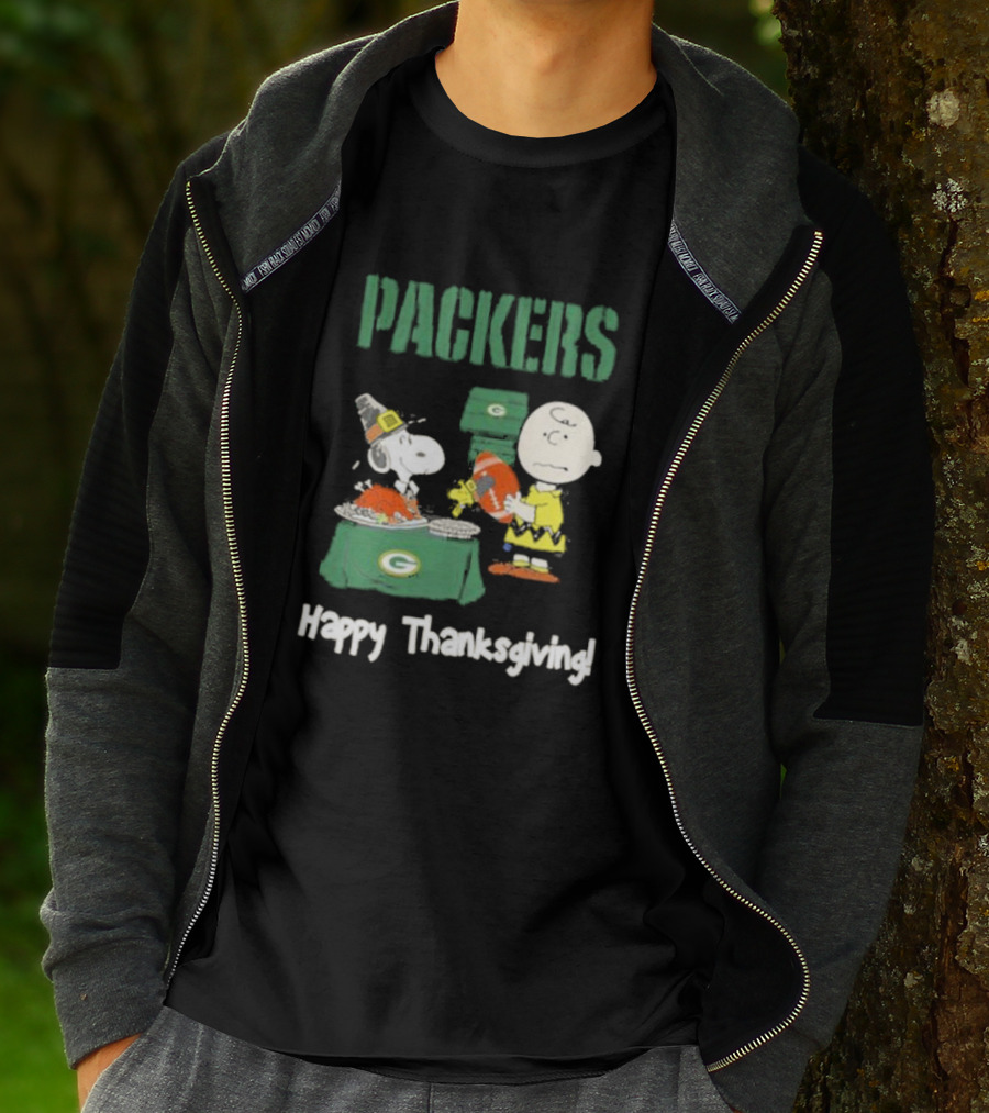 Charlie Brown Snoopy Packers Happy Thanksgiving T-Shirt
