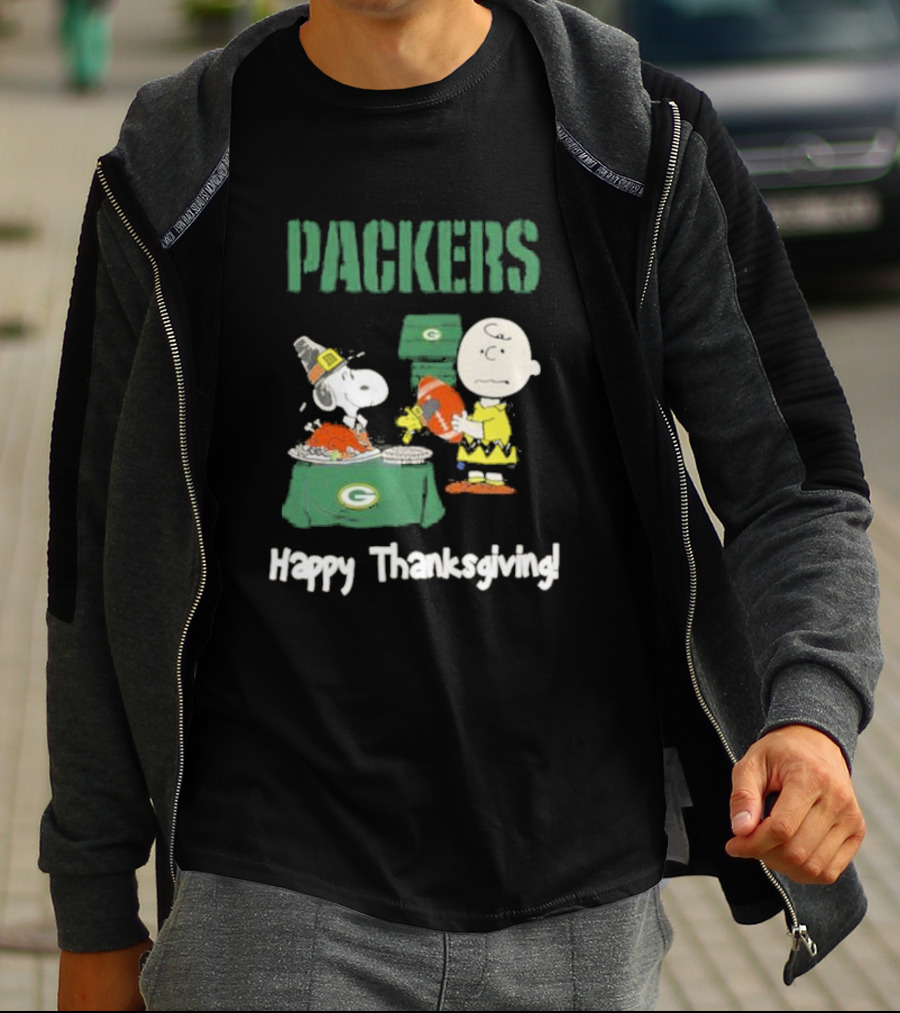 Charlie Brown Snoopy Packers Happy Thanksgiving T-Shirt