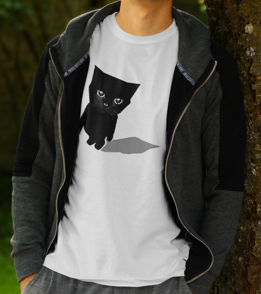 Cat Sluj Art Bro Shadow Black Kitty Image T-Shirt