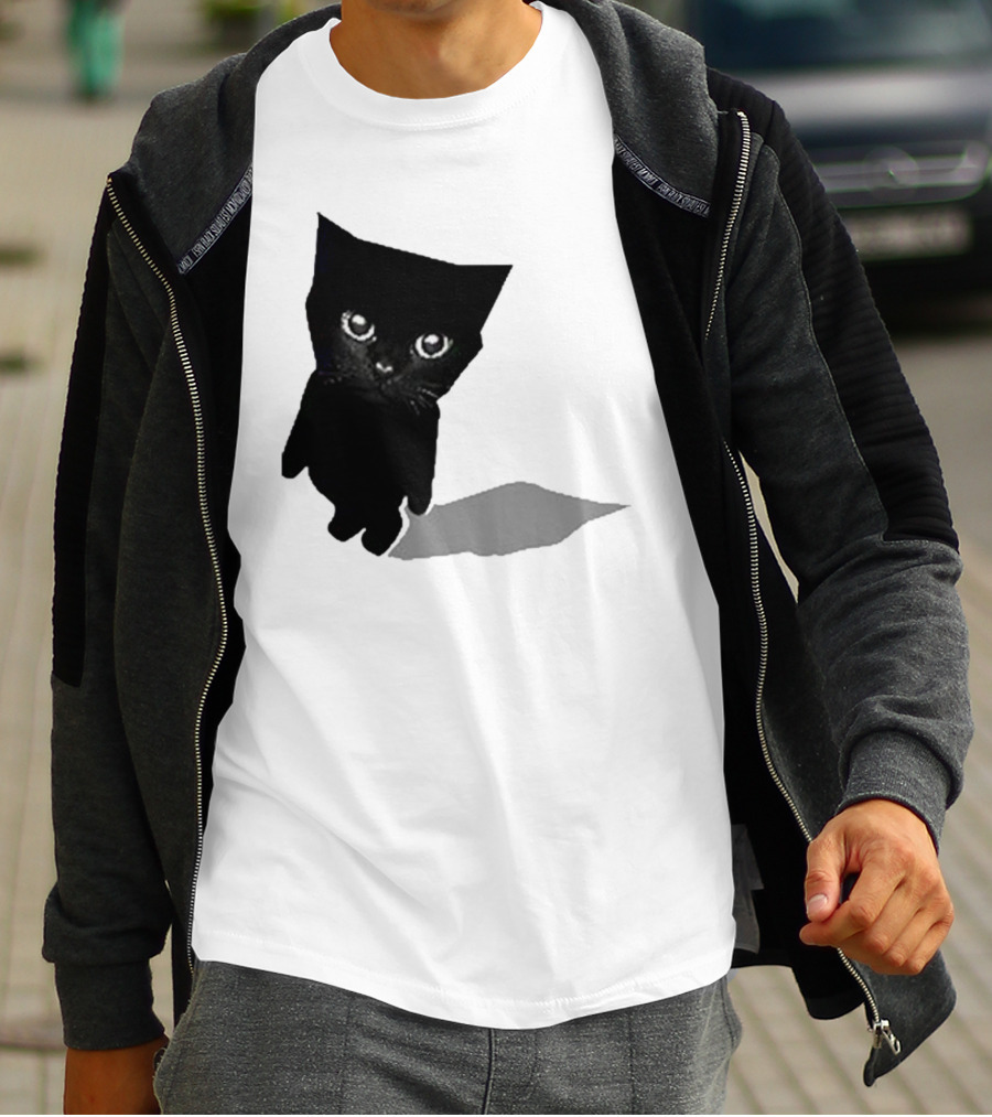 Cat Sluj Art Bro Shadow Black Kitty Image T-Shirt