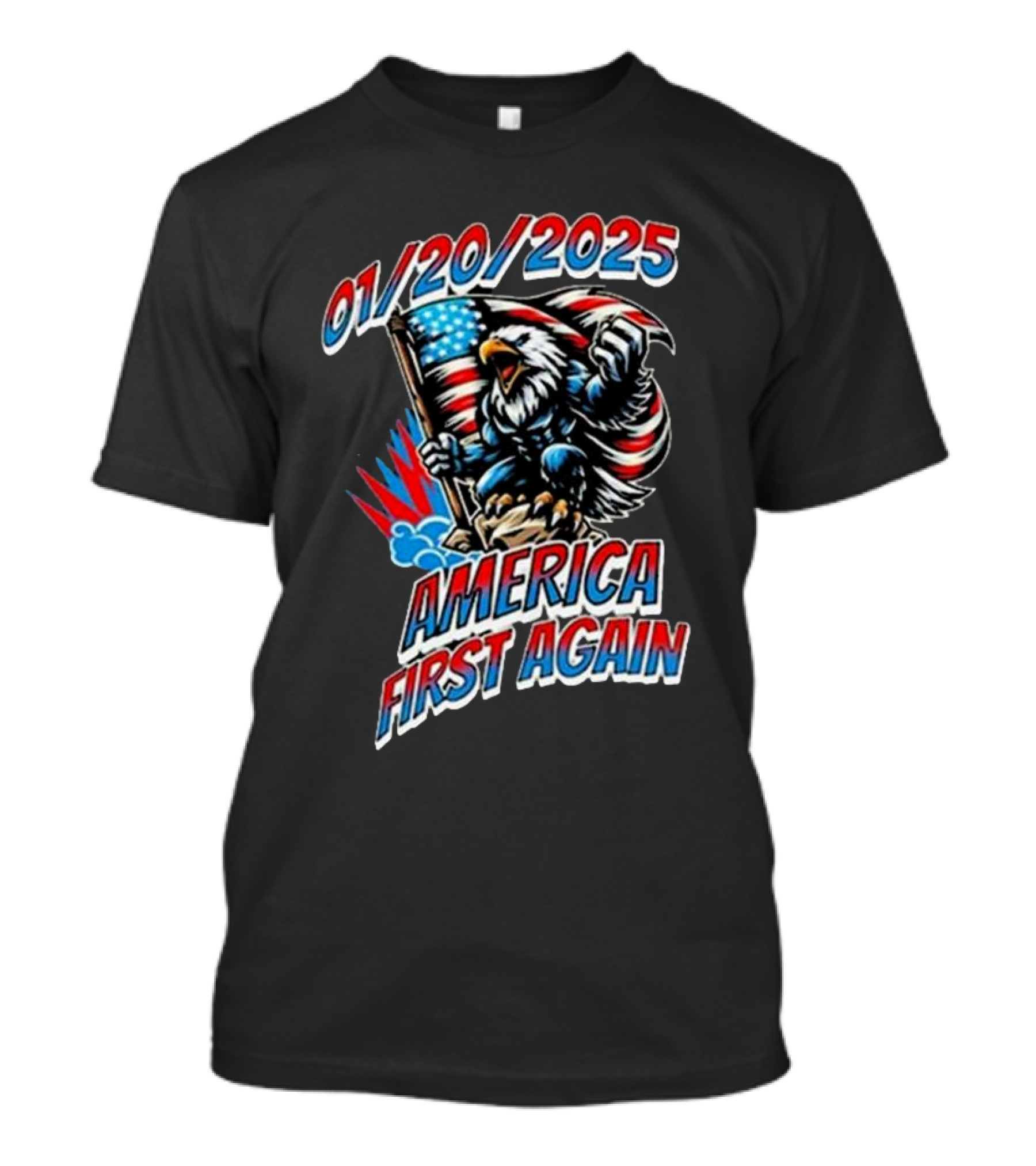 01/20/2025 America First Again Eagle And Flag T-Shirt