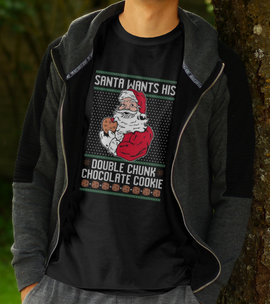 Santa Wants His Double Chunk Chocolate Cookie Vintage T-Shirt