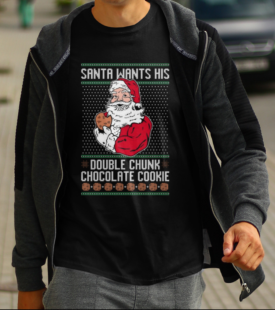 Santa Wants His Double Chunk Chocolate Cookie Vintage T-Shirt