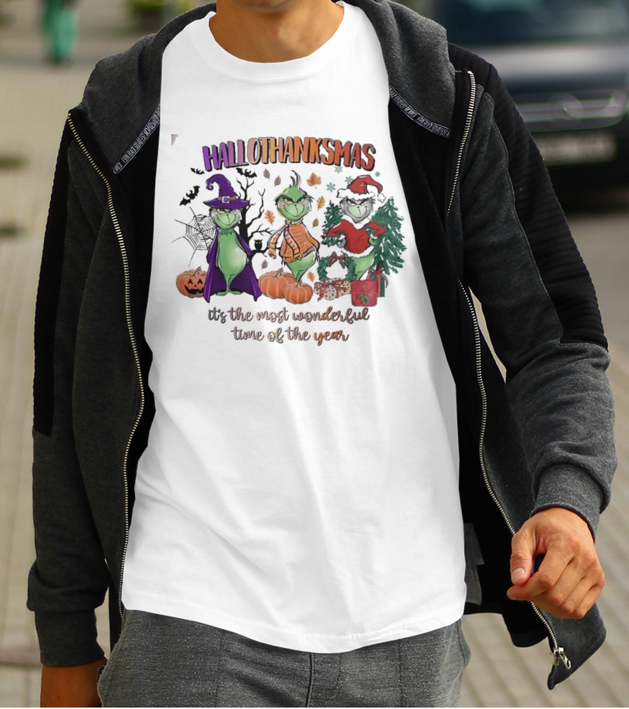Hallothanksmas The Grinch It’s The Most Wonderful Time Of The Year T-Shirt