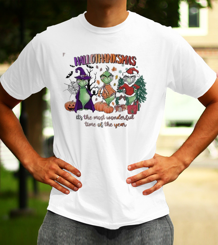 Hallothanksmas The Grinch It’s The Most Wonderful Time Of The Year T-Shirt