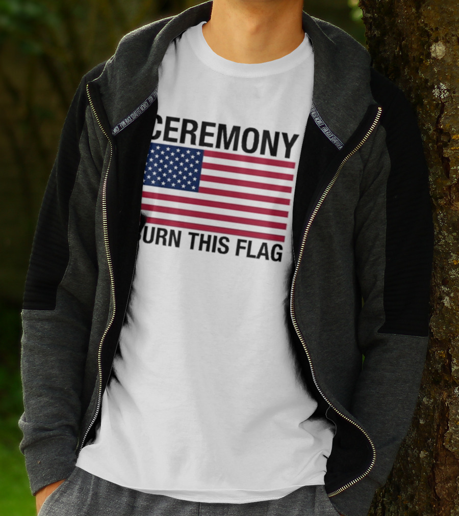 Ceremony Burn This Flag American Flag Trans Girls Be Free T-Shirt