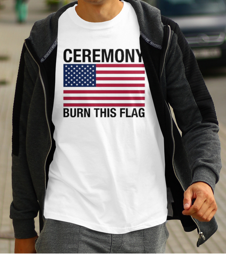 Ceremony Burn This Flag American Flag Trans Girls Be Free T-Shirt