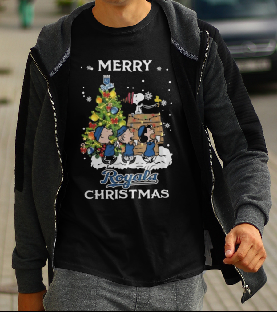 Merry Christmas Kansas City Royals Snoopy And Friends T-Shirt