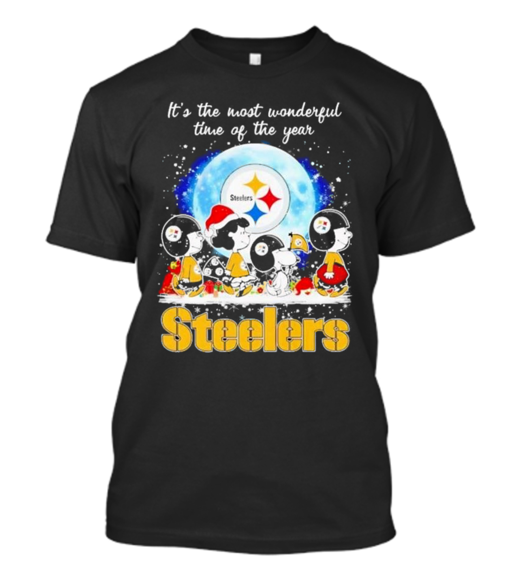 Peanuts Steelers Christmas It's The Most Wonderful Time Of The Year T-Shirt