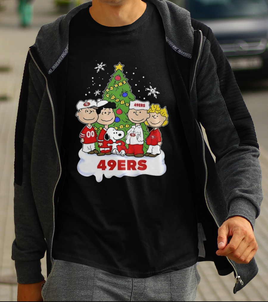 San Francisco 49Ers Snoopy And Friends Christmas T-Shirt