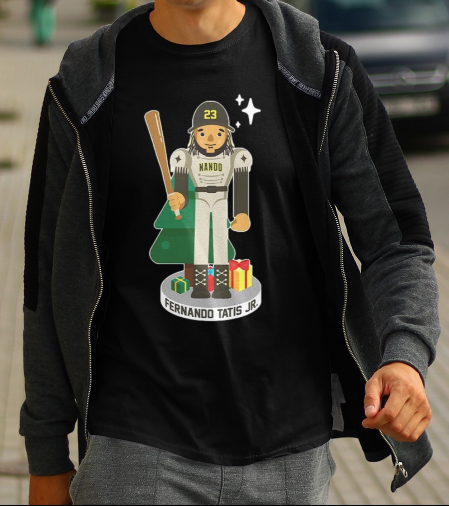 Fernando Tatis Jr. Nando 23 MLBPA Nutcracker With Baseball Bat And Gifts T-Shirt