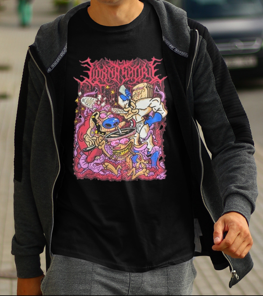 Lorna Shore Numb My Pain Cartoon Characters Chaotic Colorful Scene T-Shirt