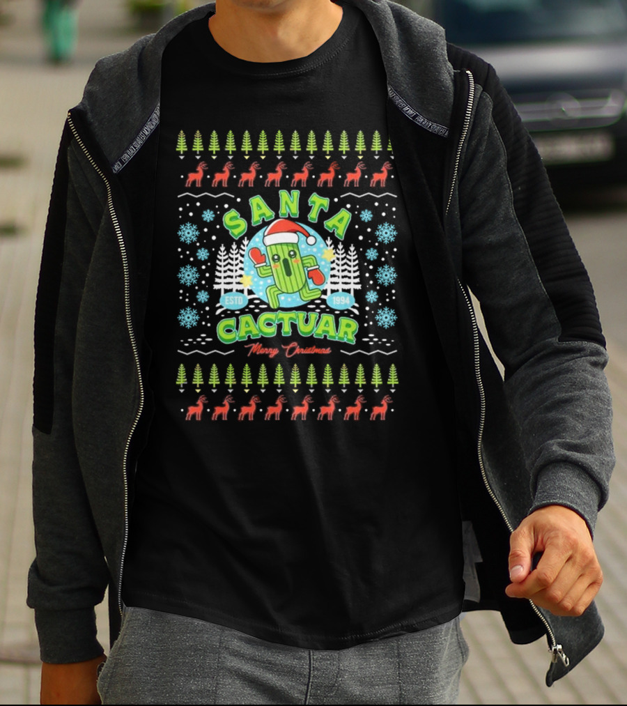 Santa Cactuar Merry Christmas ESTD 1994 Ugly Christmas T-Shirt