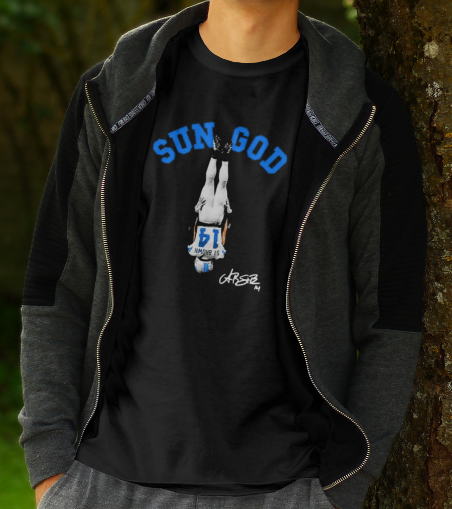 SUN GOD St. Brown 14 Headstand Signature T-Shirt