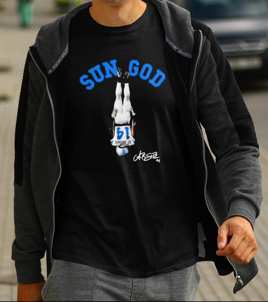 SUN GOD St. Brown 14 Headstand Signature T-Shirt