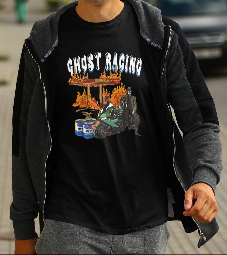 Ghost Racing MR12 Flames Motorcycle 87 Ghost T-Shirt