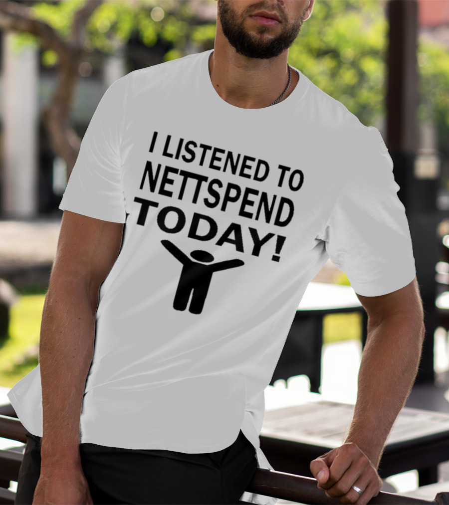 I Listened To Nettspend Today Black Stick Figure T-Shirt