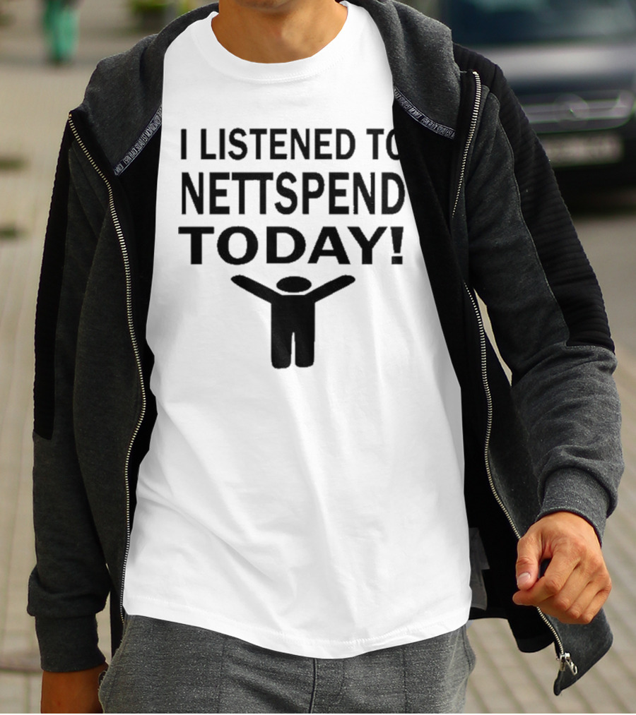 I Listened To Nettspend Today Black Stick Figure T-Shirt