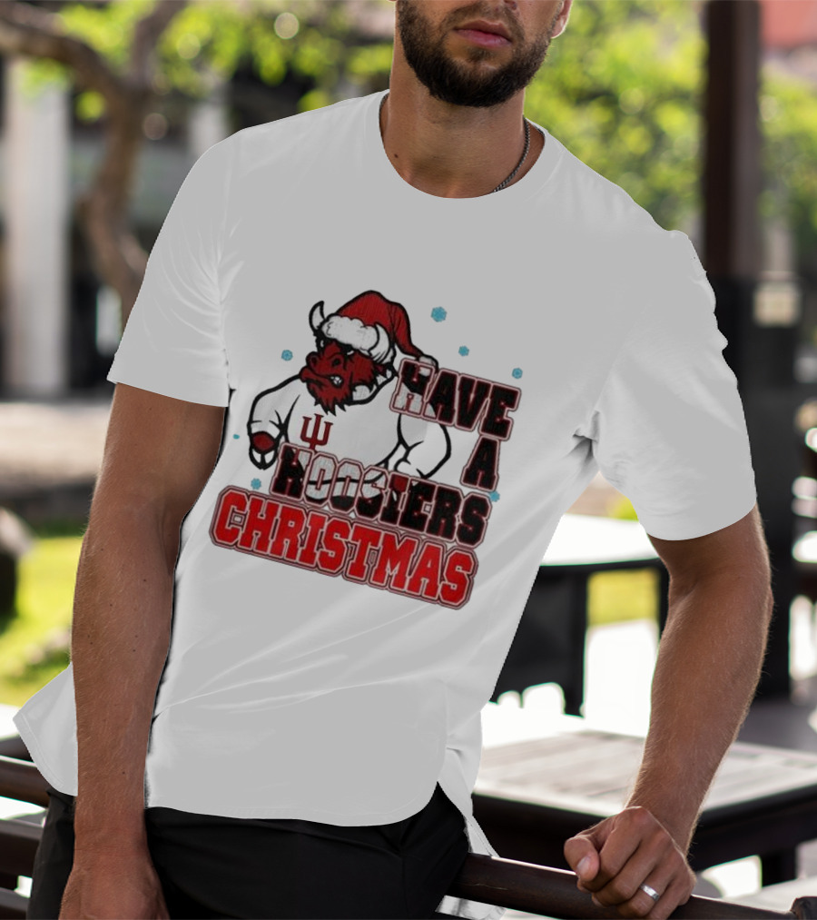Indiana Hoosiers Santa Mascot Have A Hoosiers Christmas T-Shirt