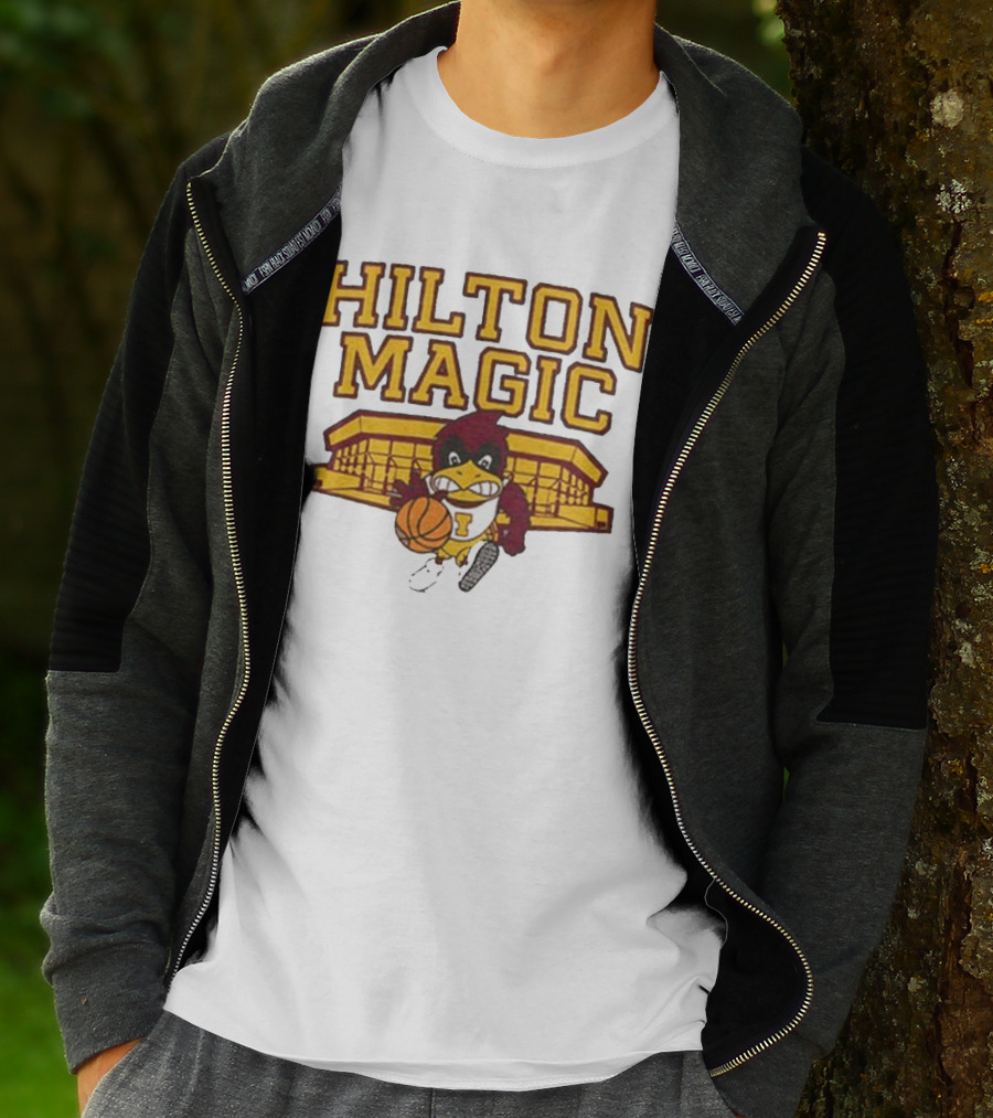 Iowa State Hilton Magic Cyclones Basketball Mascot With Hilton Coliseum T-Shirt