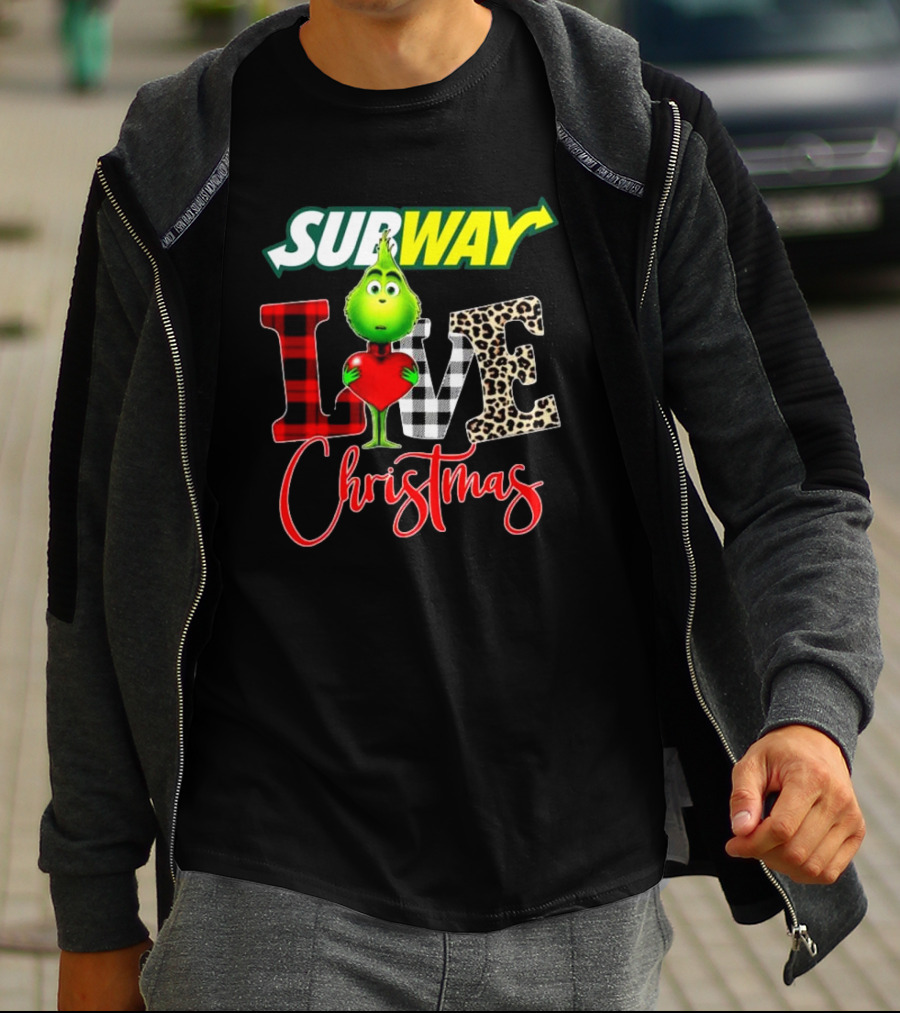 SUBWAY Grinch Love Heart Christmas T-Shirt