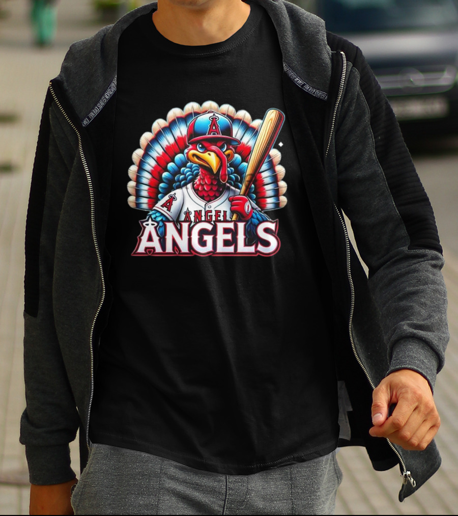 Happy Thanksgiving Los Angeles Angels Baseball Turkey T-Shirt