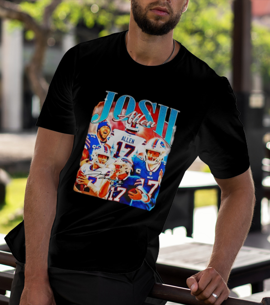 Josh Allen 17 Buffalo Bills Signature Vintage Retro Bootleg 90s T-Shirt