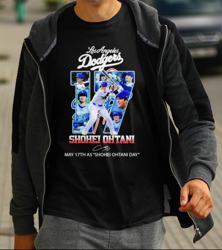 Los Angeles Dodgers Shohei Ohtani 17 May 17th As Shohei Ohtani Day Signature T-Shirt
