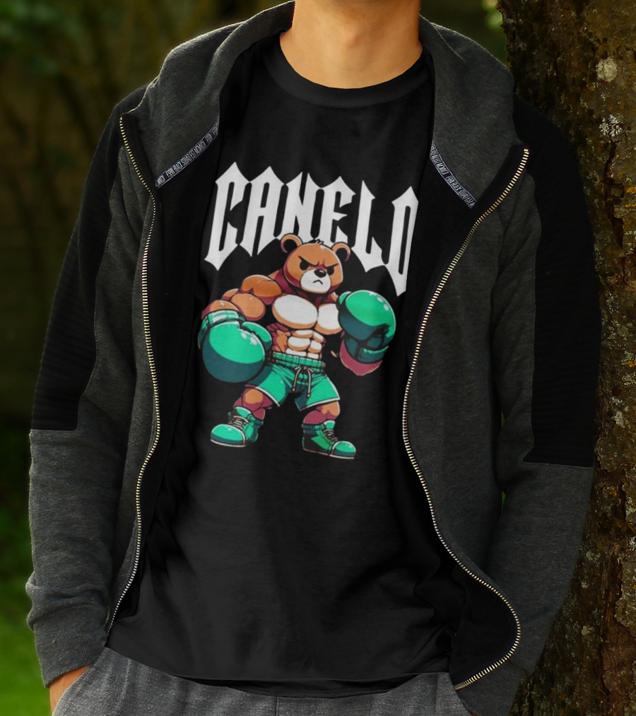 Canelo Boxing Teddy Bear Cartoon With Gloves T-Shirt