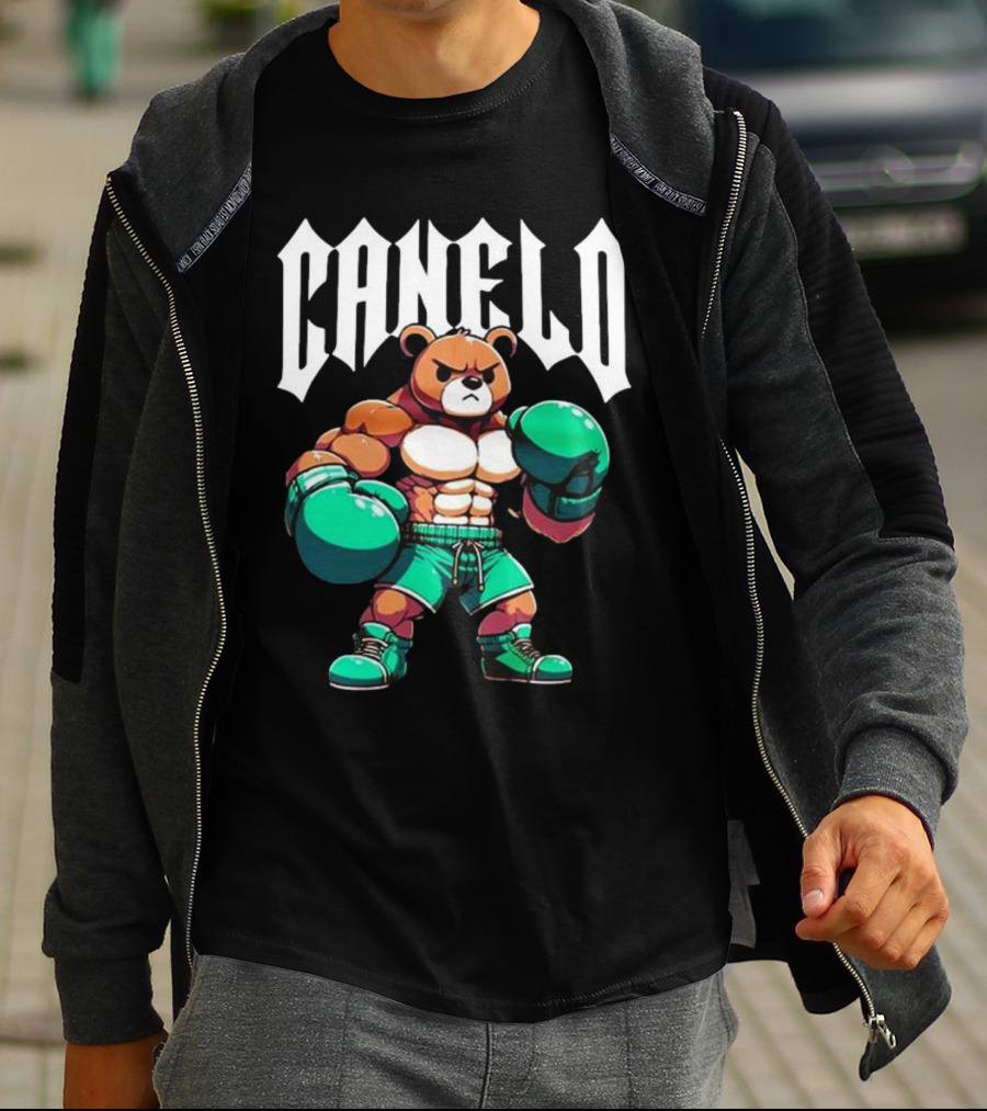 Canelo Boxing Teddy Bear Cartoon With Gloves T-Shirt