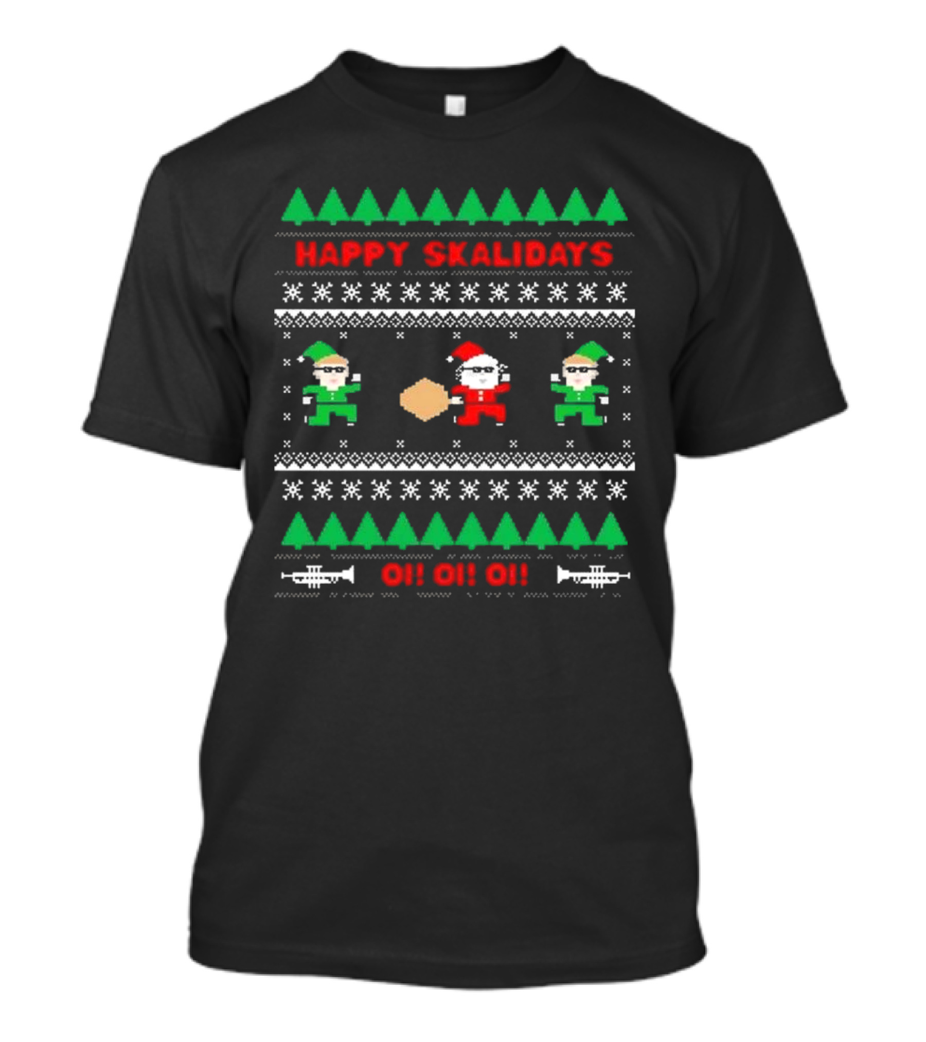 Happy Skalidays Christmas Elf Dancing Oi Oi Oi T-Shirt