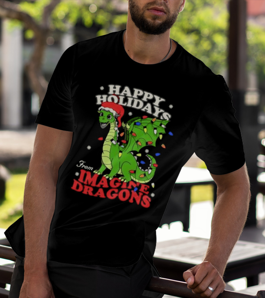 Happy Holidays From Imagine Dragons Cartoon Dragon T-Shirt
