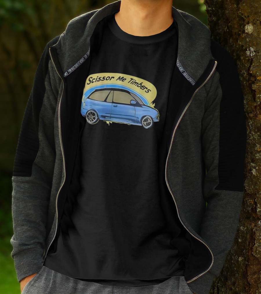 Scissor Me Timbers Blue Car Image T-Shirt
