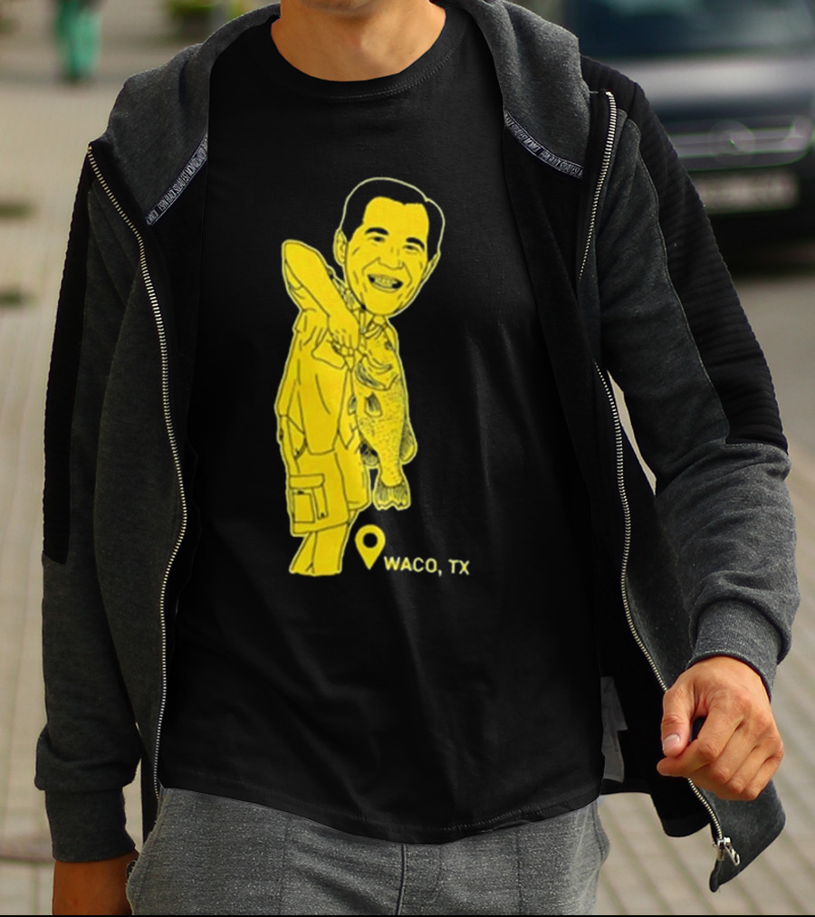 Scott Drew Fishing Caricature Waco TX T-Shirt