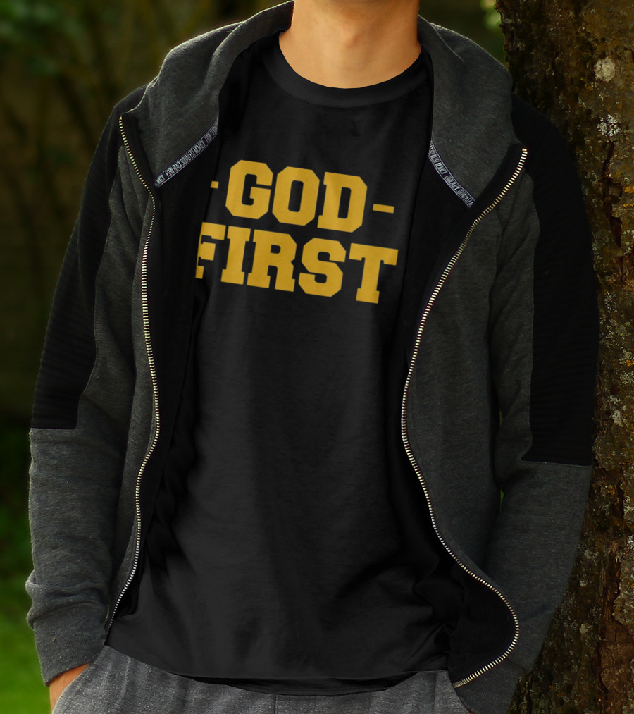 Tony Dungy God First Inspirational Christian Coach Message T-Shirt