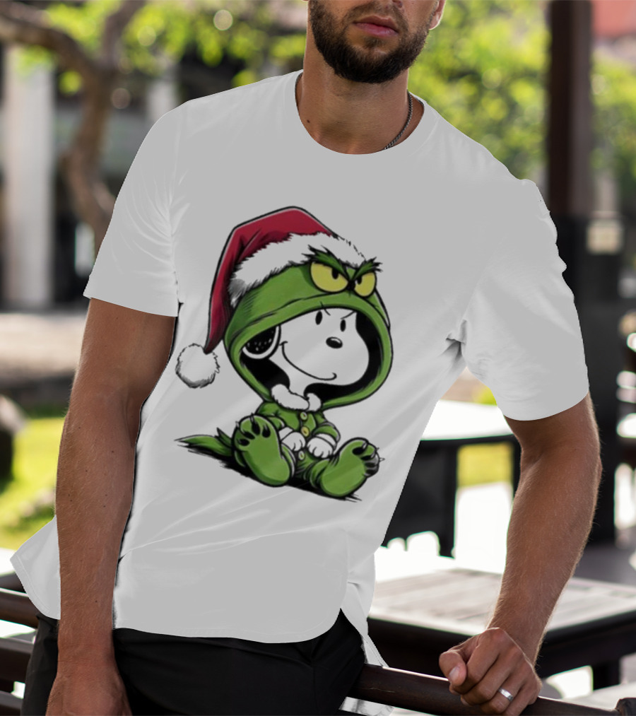 Grinch Snoopy Santa Costume Christmas T-Shirt