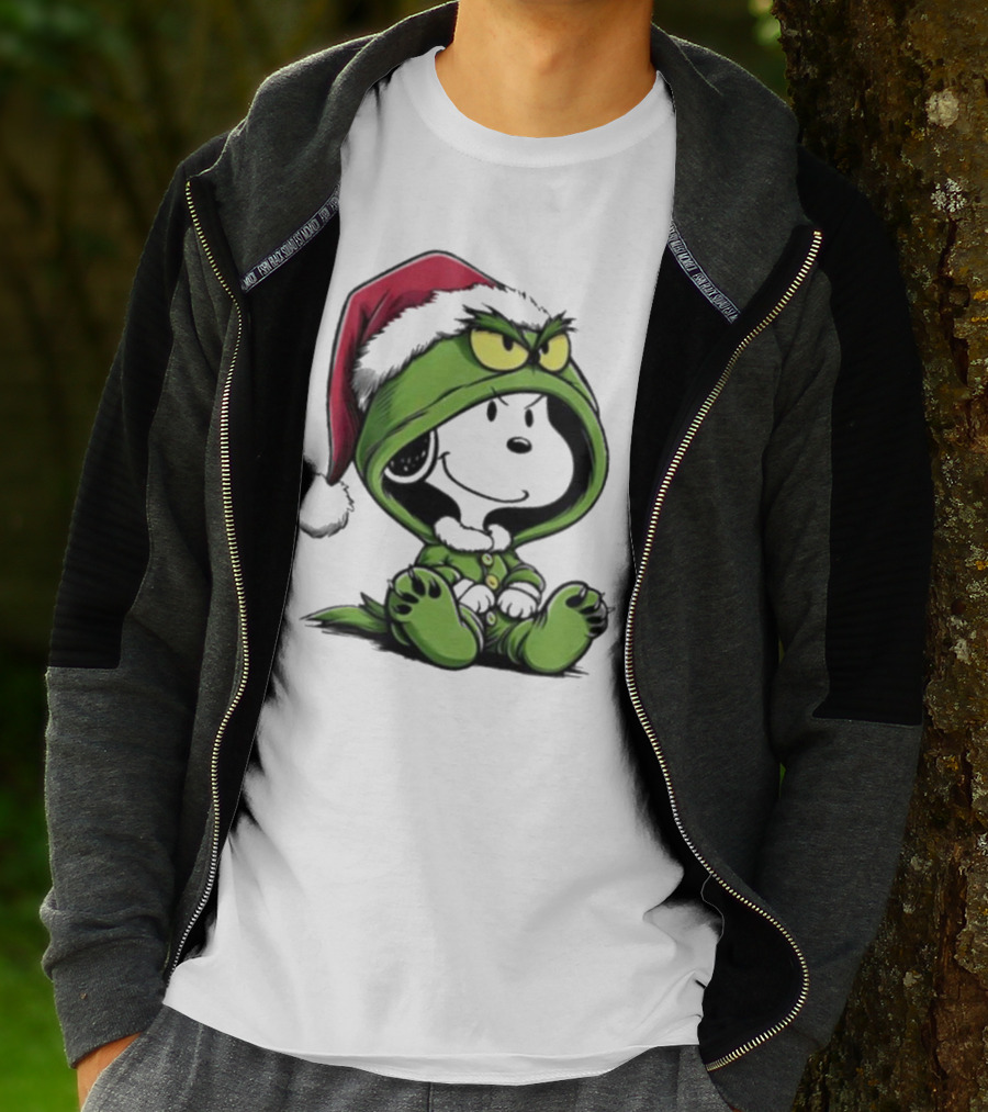 Grinch Snoopy Santa Costume Christmas T-Shirt